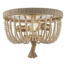 Trans Globe 11605 AG - 2LT FLUSH-TWINE+WOOD BEADS-AG